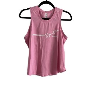Zyia Active Women M Pink Logo Graphic Athletic Lightweight South Beach Tank M